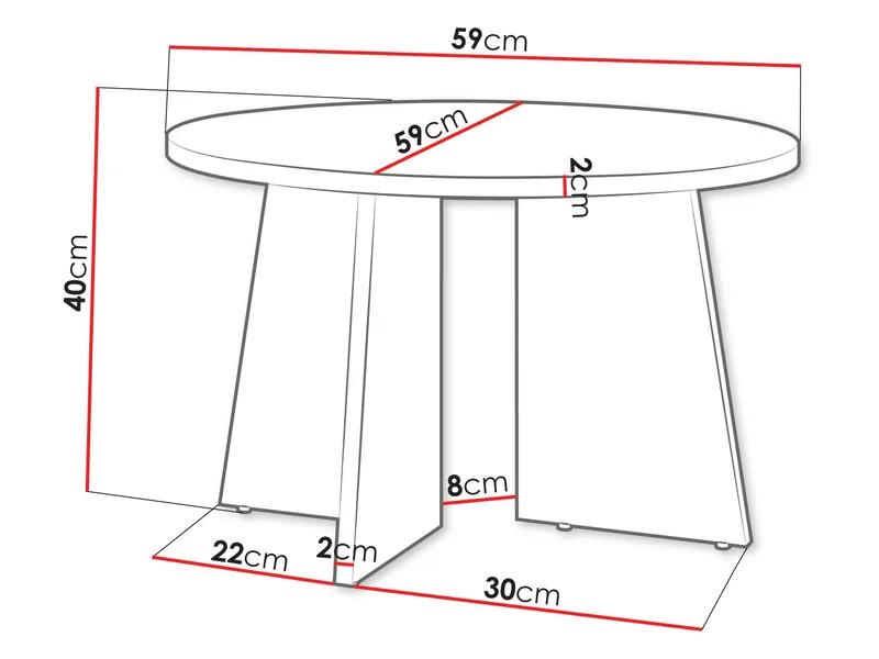 Zeyrin 59 cm Rundt Sofabord i Valnøtt - Brun - Møbler - Bord - Sofabord