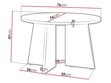 Zeyrin Sofabord 76 cm Rundt - Brun - Møbler - Bord - Sofabord