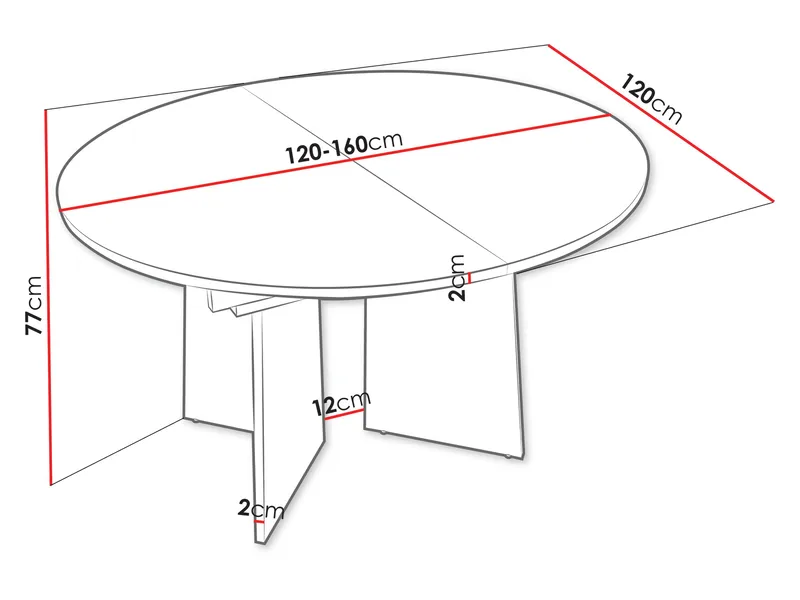 Zeyrin Uttrekkbart Rundt Spisebord 120–160 cm i Tre med Eketrelook - Brun - Møbler - Bord - Spisebord & kjøkkenbord