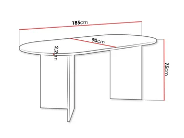 Zyleron Ovalt Spisebord 185 cm i Tre med Valnøttutseende - Brun - Møbler - Bord - Spisebord & kjøkkenbord