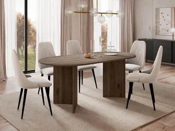 Zyleron Spisebord ovalt 185 cm - Brun - Møbler - Bord - Spisebord & kjøkkenbord