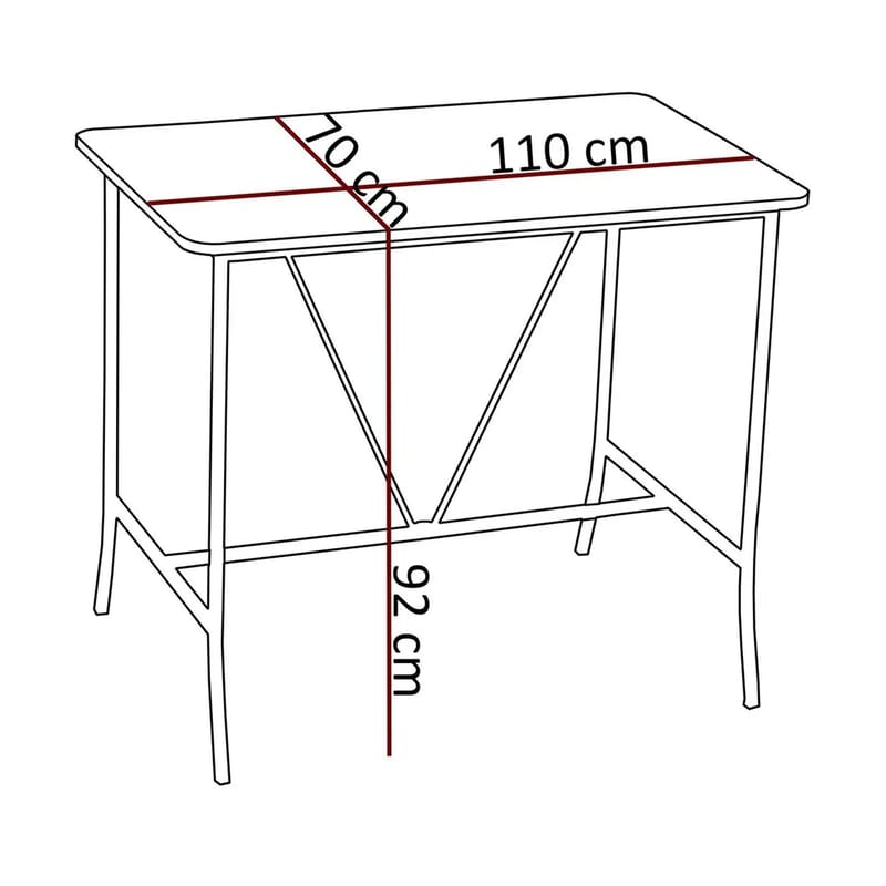 Cenanwesh bargruppe bord + 4 stoler - Krem Svart - Møbler - Bord