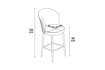 Cindrel Bargruppe 46 cm - Krem/Gull - Møbler - Stoler & lenestoler - Barstoler