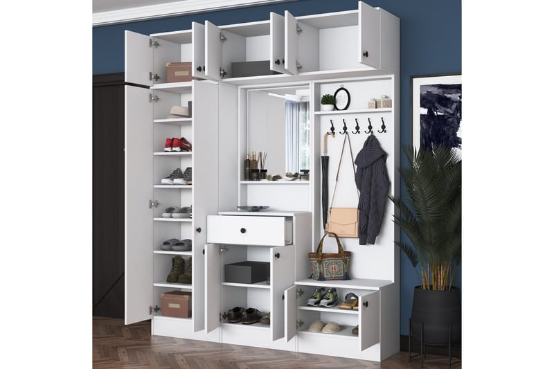 Honny Gangmøbelsett Hvit - Hanah Home - Møbler - Gangmøbler - Møbelsett til gang & entre