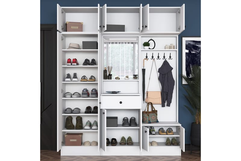 Honny Gangmøbelsett Hvit - Hanah Home - Møbler - Gangmøbler - Møbelsett til gang & entre