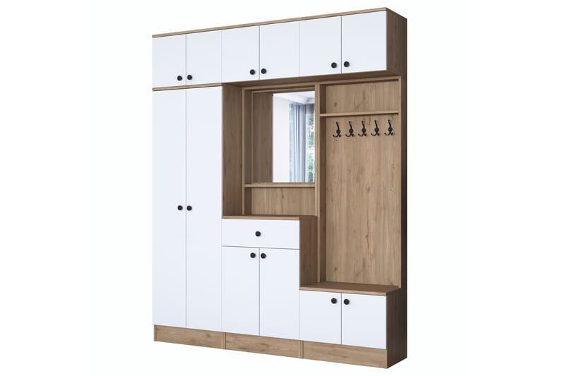 Honny Entrémøbelsett Brun/Hvit - Hanah Home - Møbler - Gangmøbler - Møbelsett til gang & entre