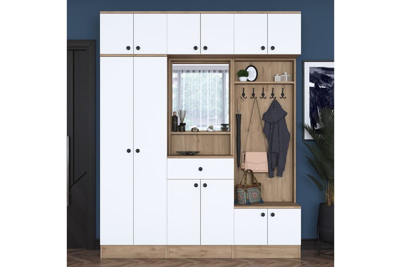 Honny Entrémøbelsett Brun/Hvit - Hanah Home - Møbler - Gangmøbler - Møbelsett til gang & entre