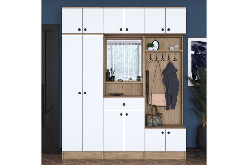 Honny Entrémøbelsett Brun/Hvit - Hanah Home - Møbler - Gangmøbler - Møbelsett til gang & entre