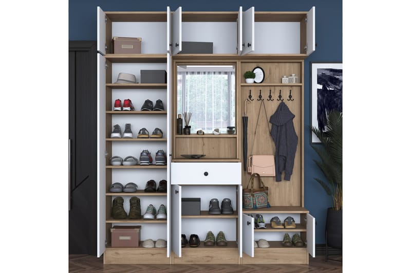 Honny Entrémøbelsett Brun/Hvit - Hanah Home - Møbler - Gangmøbler - Møbelsett til gang & entre