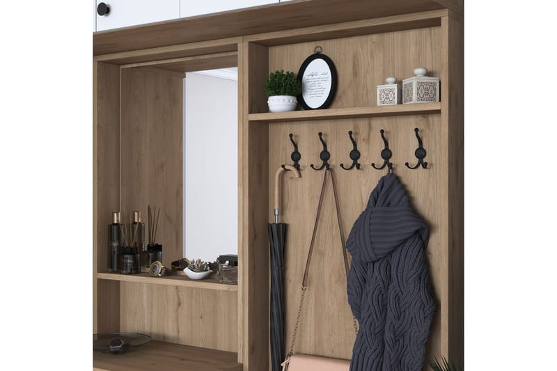 Honny Entrémøbelsett Brun/Hvit - Hanah Home - Møbler - Gangmøbler - Møbelsett til gang & entre