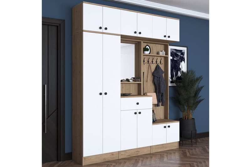 Honny Entrémøbelsett Brun/Hvit - Hanah Home - Møbler - Gangmøbler - Møbelsett til gang & entre