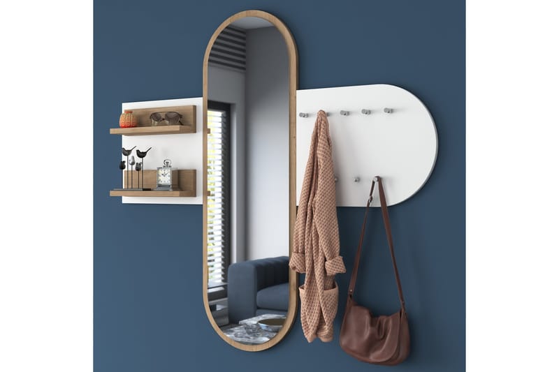 Courlac Gangmøbelsett Hvit/Brun - Hanah Home - Møbler - Gangmøbler - Møbelsett til gang & entre