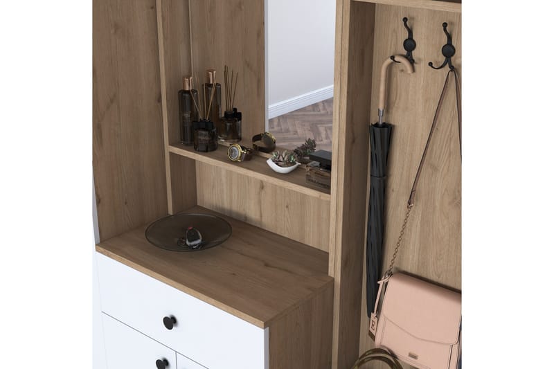 Honny Entrémøbelsett Brun/Hvit - Hanah Home - Møbler - Gangmøbler - Møbelsett til gang & entre