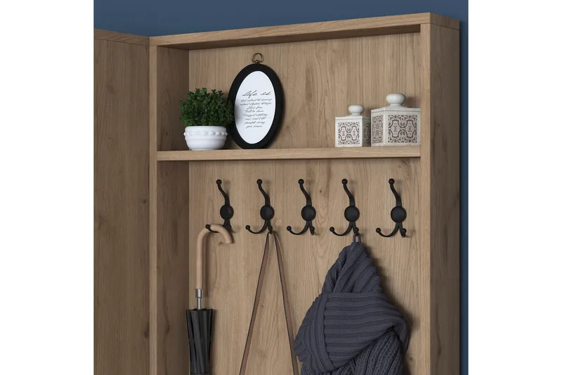 Hooda Gangmøbelsett Hvit/Brun - Hanah Home - Møbler - Gangmøbler - Møbelsett til gang & entre