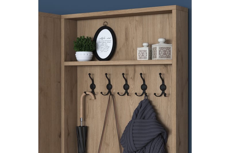 Hooda Gangmøbelsett Hvit/Brun - Hanah Home - Møbler - Gangmøbler - Møbelsett til gang & entre