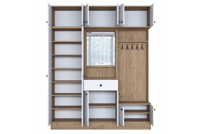 Honny Entrémøbelsett Brun/Hvit - Hanah Home - Møbler - Gangmøbler - Møbelsett til gang & entre