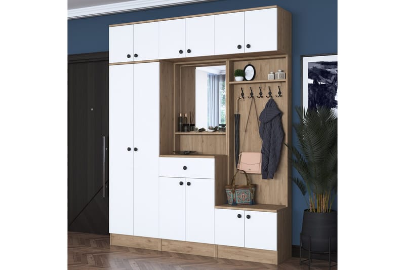 Honny Entrémøbelsett Brun/Hvit - Hanah Home - Møbler - Gangmøbler - Møbelsett til gang & entre