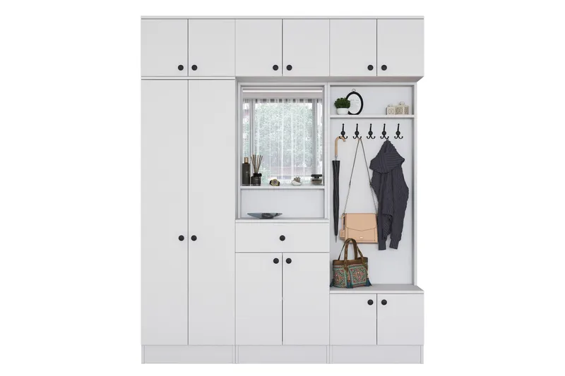 Honny Gangmøbelsett Hvit - Hanah Home - Møbler - Gangmøbler - Møbelsett til gang & entre