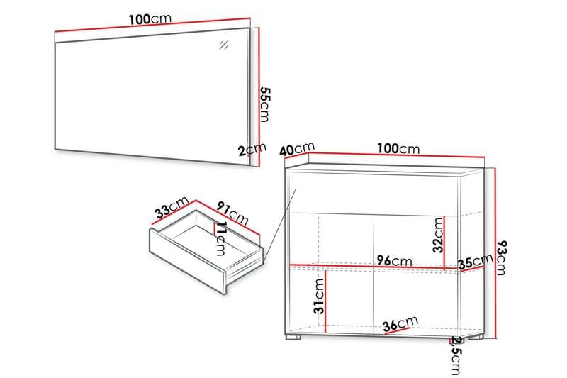 Agawal Entrémøbelsett - Møbler - Gangmøbler - Møbelsett til gang & entre