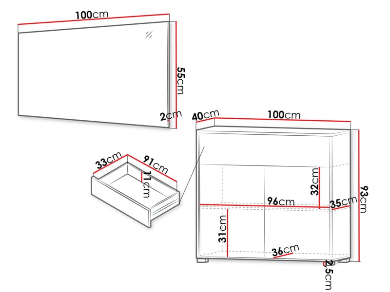 Agawal Hallmöbelset - Brun - Møbler - Gangmøbler - Møbelsett til gang & entre