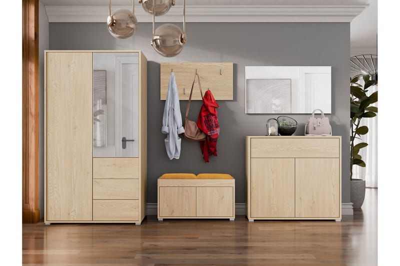 Agawal Hallmöbelset - Brun - Møbler - Gangmøbler - Møbelsett til gang & entre