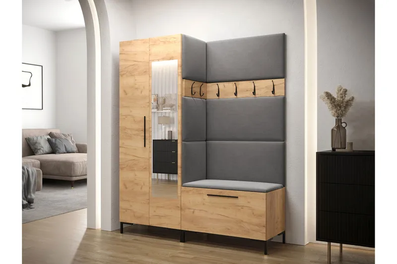 Ahsamin Hall Møbelsett - Beige/Brun - Møbler - Gangmøbler - Møbelsett til gang & entre