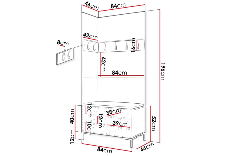 Ahsamin Hall Møbelsett - Møbler - Gangmøbler - Møbelsett til gang & entre