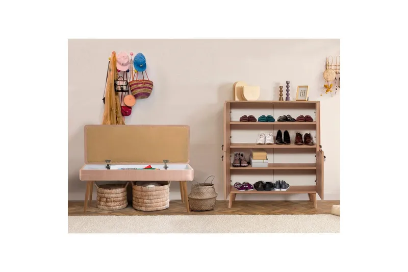 Anaya Entrémøbelsett - Stein - Møbler - Stoler & lenestoler - Benk - Skohylle med benk