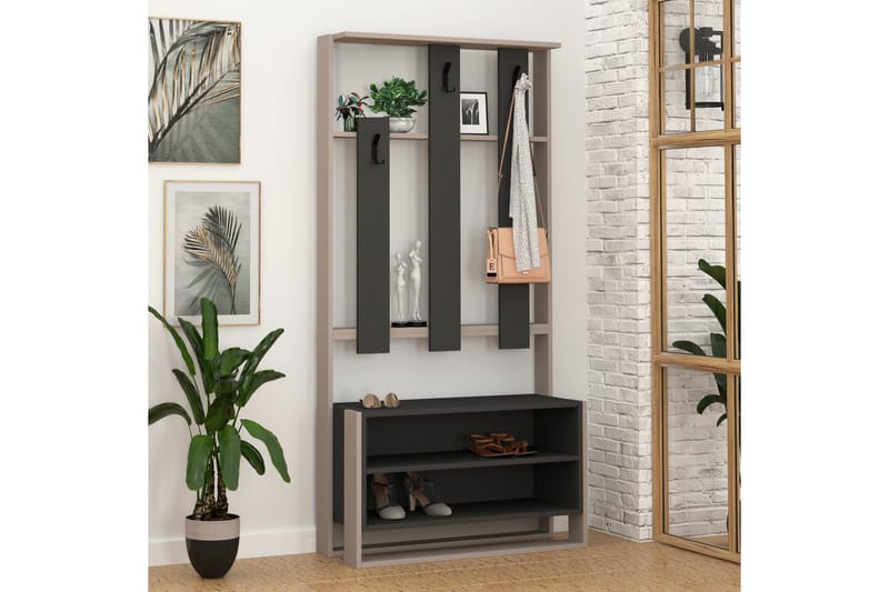 Bodsjö Klesskap 90 cm - Brun - Møbler - Gangmøbler - Møbelsett til gang & entre