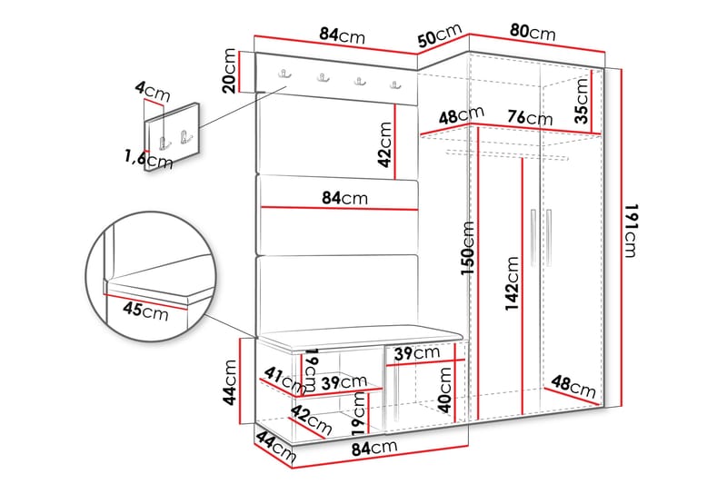 Farosa Hall Møbelsett - Brun - Møbler - Gangmøbler - Møbelsett til gang & entre