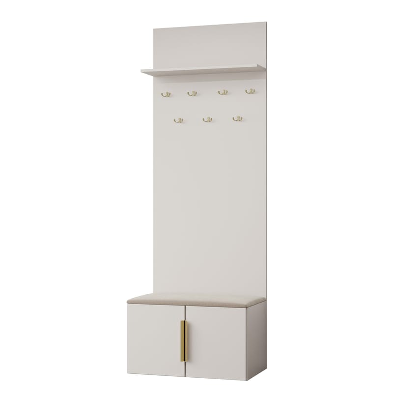 garderobeskap NO_BRAND Skoskap + knaggrekke KERKIN beige, undefined