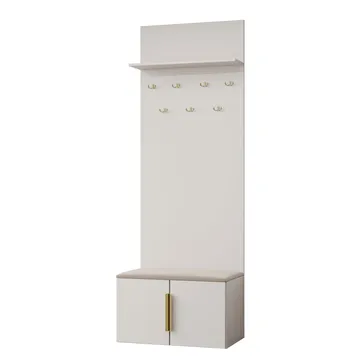 garderobeskap Skoskap + knaggrekke KERKIN beige - Møbler - Gangmøbler - Møbelsett til gang & entre