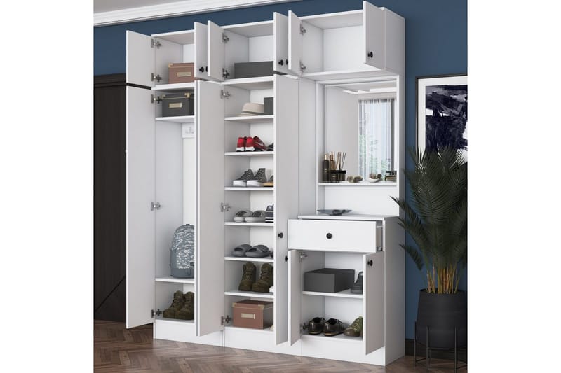 Garderobestativ Donel Hvit - Hvit - Møbler - Gangmøbler - Møbelsett til gang & entre