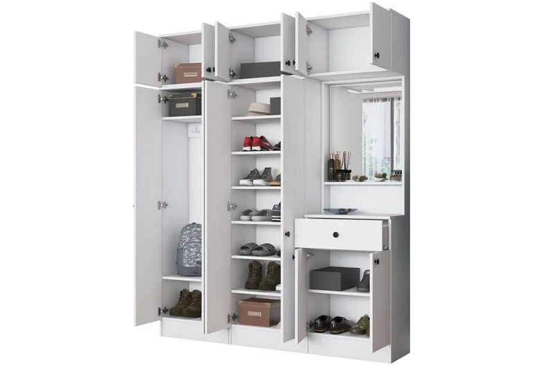 Garderobestativ Donel Hvit - Hvit - Møbler - Gangmøbler - Møbelsett til gang & entre