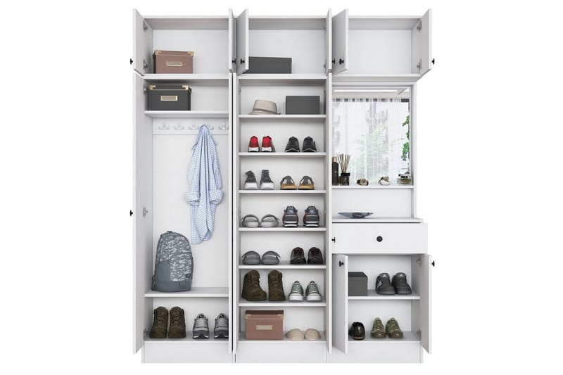 Garderobestativ Donel Hvit - Hvit - Møbler - Gangmøbler - Møbelsett til gang & entre