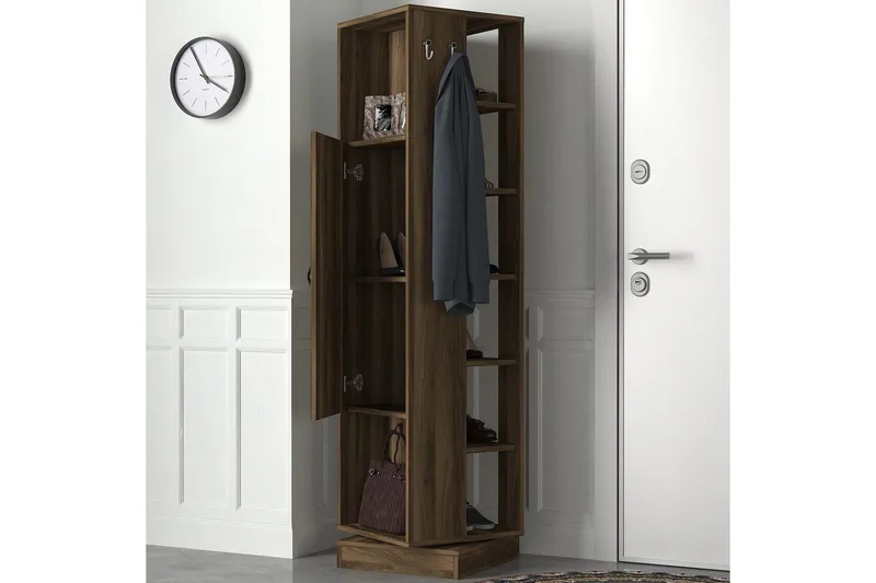 Garderobestativ Honi Valnøtt - Mørkebrun - Møbler - Gangmøbler - Møbelsett til gang & entre