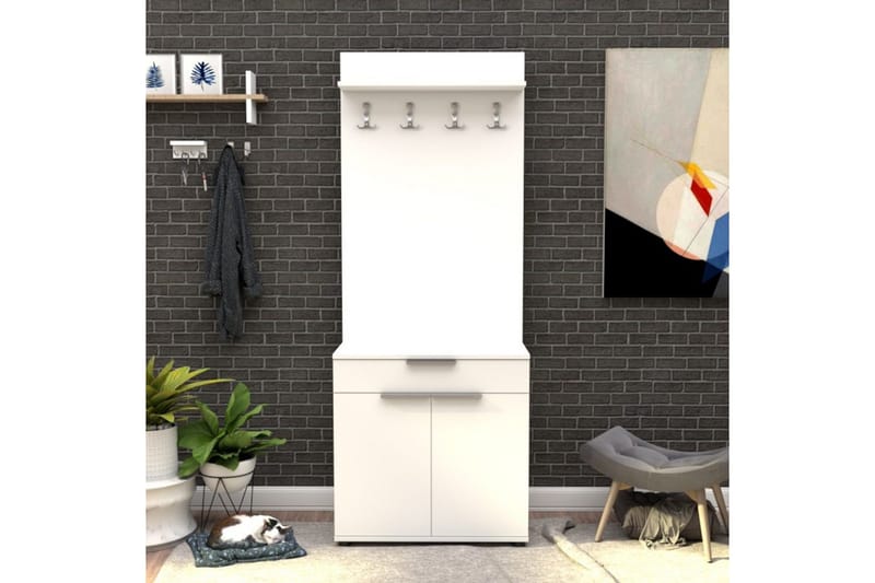 Garderobestativ Salen Hvit - Hvit - Møbler - Gangmøbler - Møbelsett til gang & entre