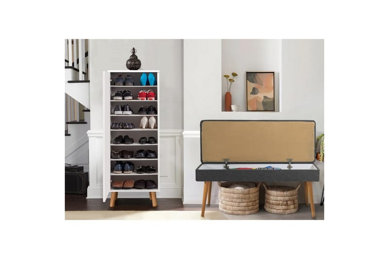 Gelsgan Entrémøbelsett - Hvit/Antrasitt - Møbler - Gangmøbler - Møbelsett til gang & entre