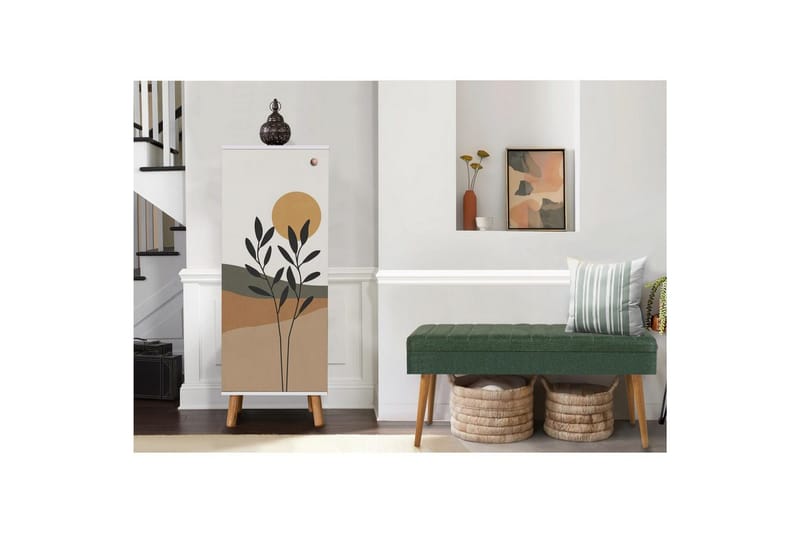 Gelsgan Entrémøbelsett - Hvit/Grønn - Møbler - Gangmøbler - Møbelsett til gang & entre