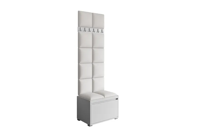 Grawis Sittebenk med 12-pk Veggdekorasjon 30x30 cm, Hvit