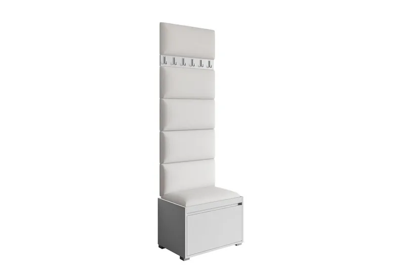 Grawis Sittebenk med 6-pk Veggdekorasjon 60x30 cm, Hvit
