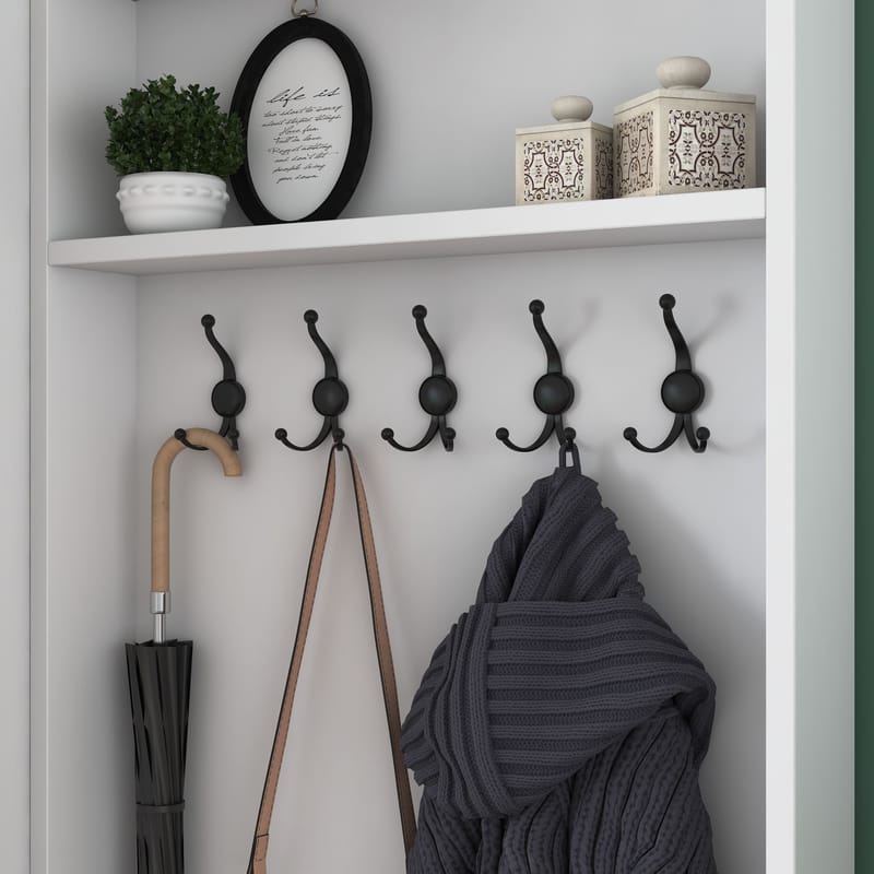 Hallstativ Wallxpert Eska (139,6 x 182,8 x 37,5 cm) Hvit - Hvit - Møbler - Gangmøbler - Møbelsett til gang & entre