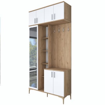 Hallstativ Wallxpert Fenn EA120 (120 x 240 x 37,5 cm) Valnøtt hvit - Valnøtt og hvit - Møbler - Gangmøbler - Møbelsett til gang & entre