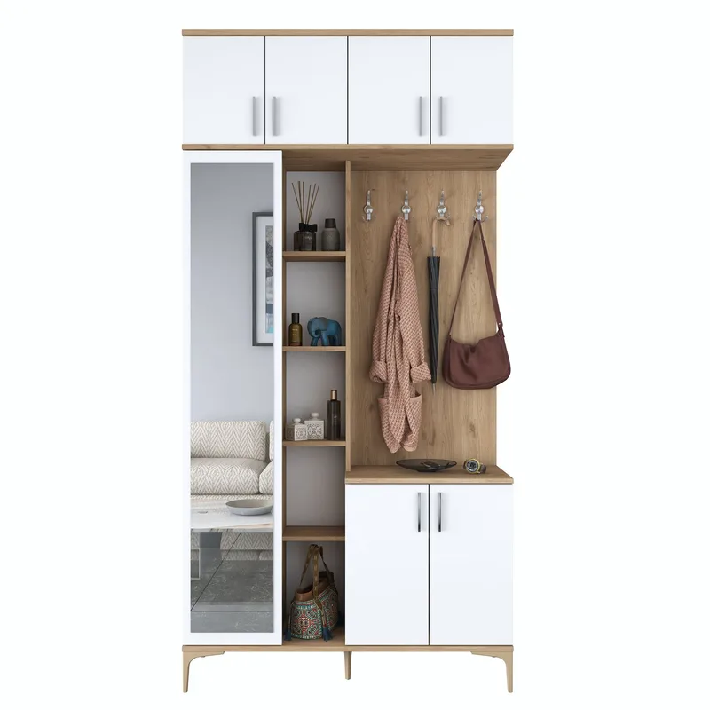 Hallstativ Wallxpert Fenn EA120 (120 x 240 x 37,5 cm) Valnøtt hvit, Valnøtt og hvit