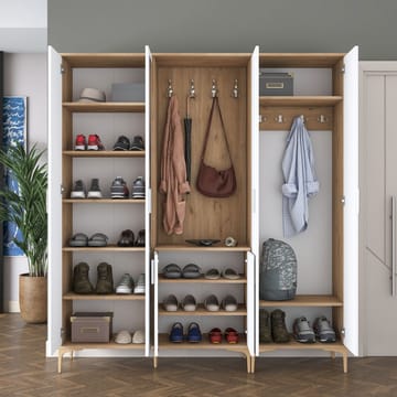 Hallstativ Wallxpert Gala Shelf EA154 (180 x 198,6 x 37,5 cm) valnøtt hvit - Valnøtt og hvit - Møbler - Gangmøbler - Møbelsett til gang & entre