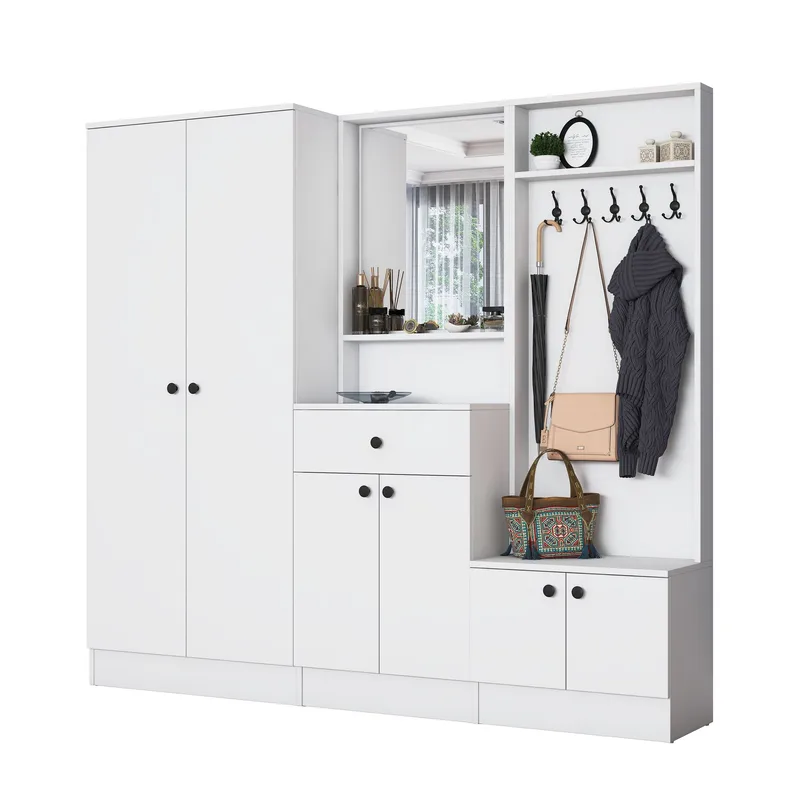 Hallstativ Wallxpert Hyla (199,4 x 182,2 x 37,5 cm) Hvit, Hvit