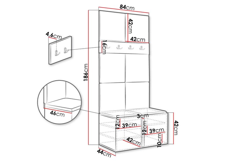 Hollan Hall Møbelsett - Beige - Møbler - Gangmøbler - Møbelsett til gang & entre