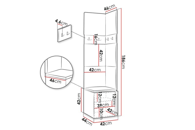 Hollan Hall Møbelsett - Brun - Møbler - Gangmøbler - Møbelsett til gang & entre