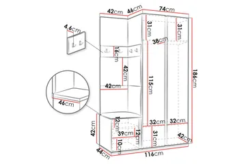 Hollan Hall Møbelsett - Svart Og Hvitt - Møbler - Gangmøbler - Møbelsett til gang & entre