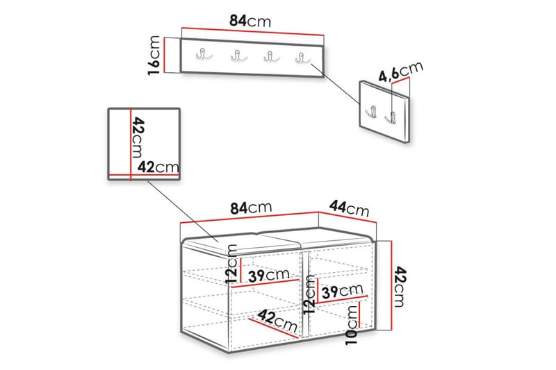 Hollan Hall Møbelsett - Svart - Møbler - Gangmøbler - Møbelsett til gang & entre